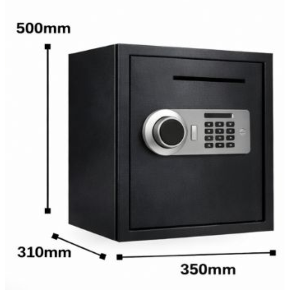 Para Kasası Şifreli, Parmak izli, Anahtarlı / 31 x 35 x 50 cm