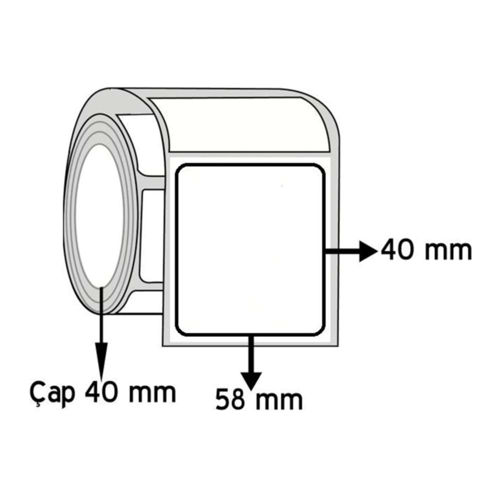 10 Ad 40X58 mm 500 Sarım Terazi Etiketi Termal