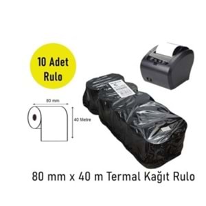 80 X 40 MM ADİSYON YAZICI İÇİN TERMAL KAĞIT RULO 10 ADET