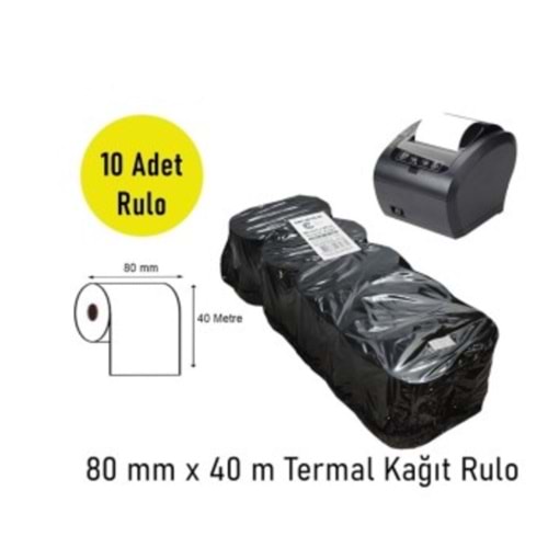 80 X 40 MM ADİSYON YAZICI İÇİN TERMAL KAĞIT RULO 10 ADET